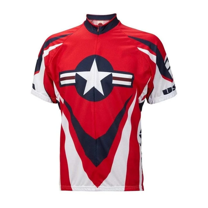 World Jerseys Men’s USA Ride Free Road Bike Jersey