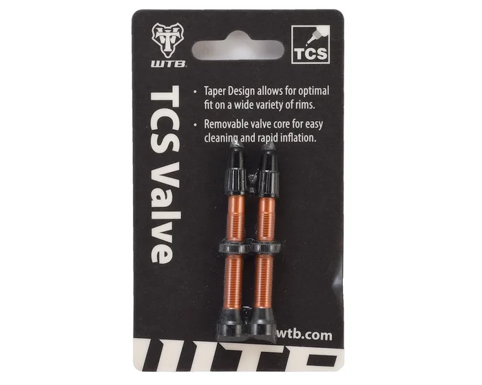 WTB Aluminum TCS Tubeless Valves (Orange) (Pair) (46mm)
