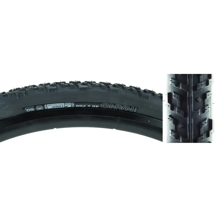 WTB Gravel Tire Nano TCS Light Fast Rolling 700×40 Tubeless TPI 65 Black/Black Reflective W010-0847