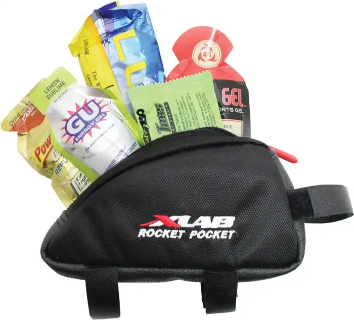 XLAB Rocket Pocket Top Tube/ Stem Bag Black Nylon Construction Bicycle Pouch
