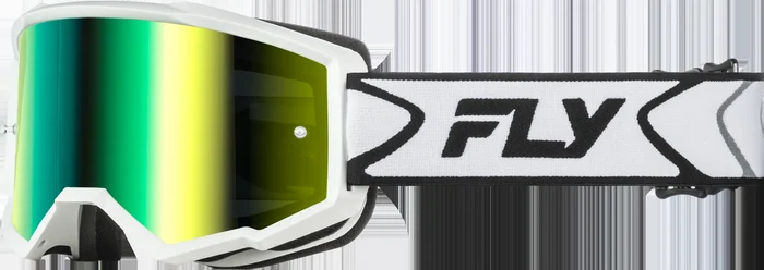 Youth Zone Goggle White/Black W/ Iridescent Grn Mirror Lens
