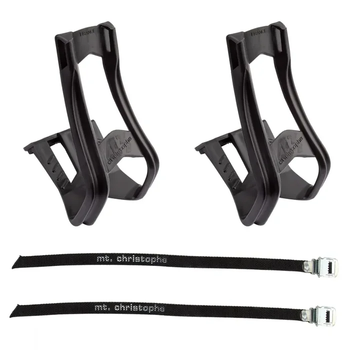 Zefal Christophe Clip & Strap Set MTB Toe Clips and Straps, Durable Resin, Double Prong, No-Slip, S/M & L/XL Sizes for Cycling Comfort